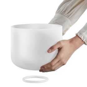 Crystal Singing Bowl 8-inch F Note Heart Chakra Singing Bowl for Meditation Yoga