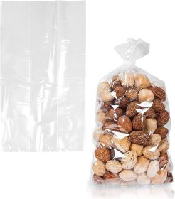 Pack of 100 Clear Gusseted Poly Bags 4 x 2 x 10 Clear Polyethylene Bags 4x2x10 Expandable Side Gusset Bags Thickness 2 Mil for Food Service Indus