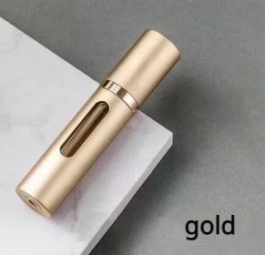 5/8ml Glass Refillable Perfume Bottle with Spray Scent Pump Portable Travel Empty Cosmetic Containers Mini Spray Atomizer Bottle (Color: Gold, Specification, Material: 8ml , Glass)