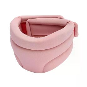 Neck Support Cervical Brace Adjustable Cervical Collar Soft Durable Foam for Relieve Cervical Pain Airplane Travel Nap Health (Color: Pink)