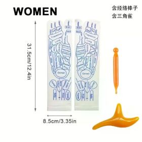 Massage Relieve Tired Feet Socks Acupressure Foot Massager Reflexology Socks Foot Acupoint Massage Tool Physiotherapy Foot Care (Color: Women with tools AB)