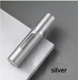 5/8ml Glass Refillable Perfume Bottle with Spray Scent Pump Portable Travel Empty Cosmetic Containers Mini Spray Atomizer Bottle (Color: Silver, Specification, Material: 5ml, Glass)