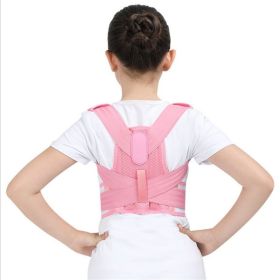 Adjustable Children Posture Corrector Back Support Belt Kids Orthopedic Corset For Kids Spine Back Lumbar Shoulder Braces Health (Color: Pink, size: M)