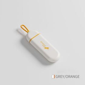 Portable Colorful 3 Spaces Medicine Case Health Care Container Case Pill Box Splitters Travel Pill Box Tiny Box Easy to Carry (Color: Orange)