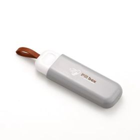 Portable Colorful 3 Spaces Medicine Case Health Care Container Case Pill Box Splitters Travel Pill Box Tiny Box Easy to Carry (Color: item2 grey)