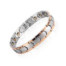 Stainless Steel Jewelry Bracelet Health Energy Magnetic Therapy (Style: SteelRose GoldBlack Gallston)