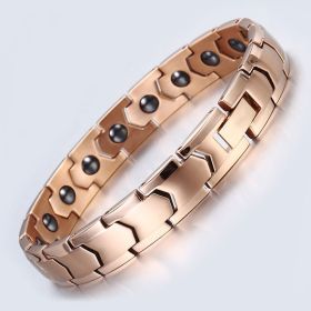 Stainless Steel Jewelry Bracelet Health Energy Magnetic Therapy (Style: RoseBlack Gallstone)