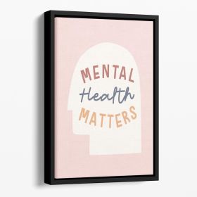 Mental health matters Floating Framed Canvas (Color: Black, size: 16" x 12" / 42cm x 30cm approx)
